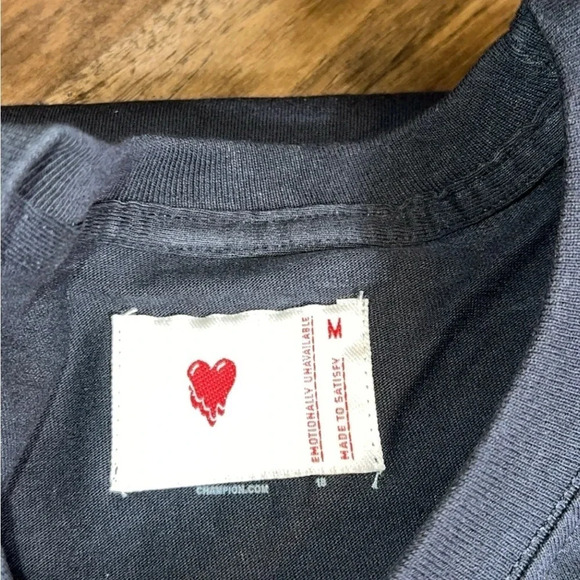 Emotionally Unavailable Hermess Black Champion Short Sleeve Designer T-Shirt MED - Picture 6 of 6